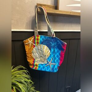 Paul Breut‎ Beach Shell Patterned Tote Bag by SunSand